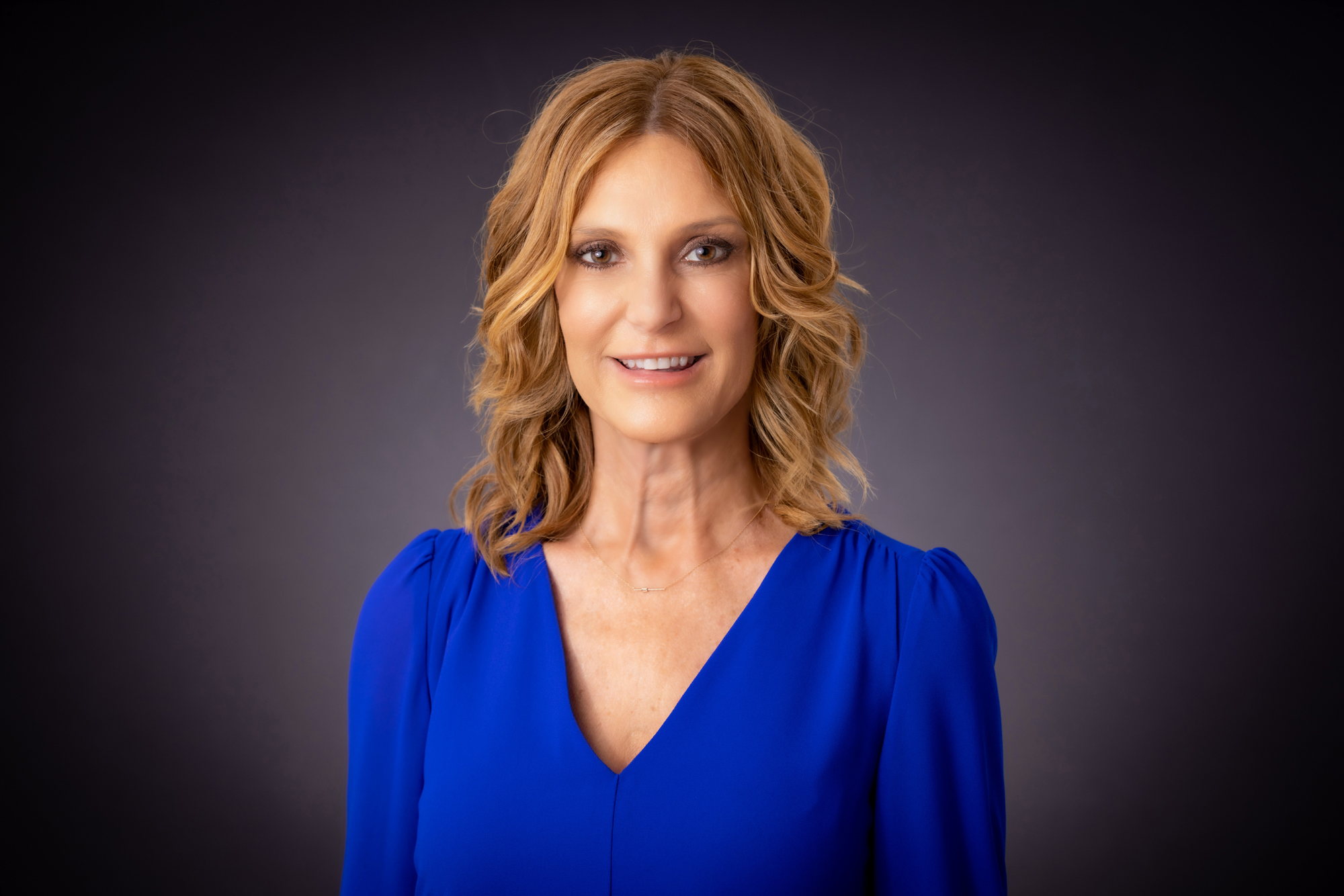 woman in blue dress